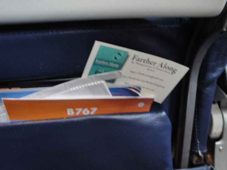 Card placed in plane pocket